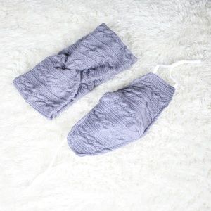 Braided Knit Headband & Face Mask Set